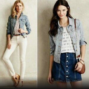 Anthropologie Pilcro Letterpress Railroad Denim Jacket Size: XXSP NWT